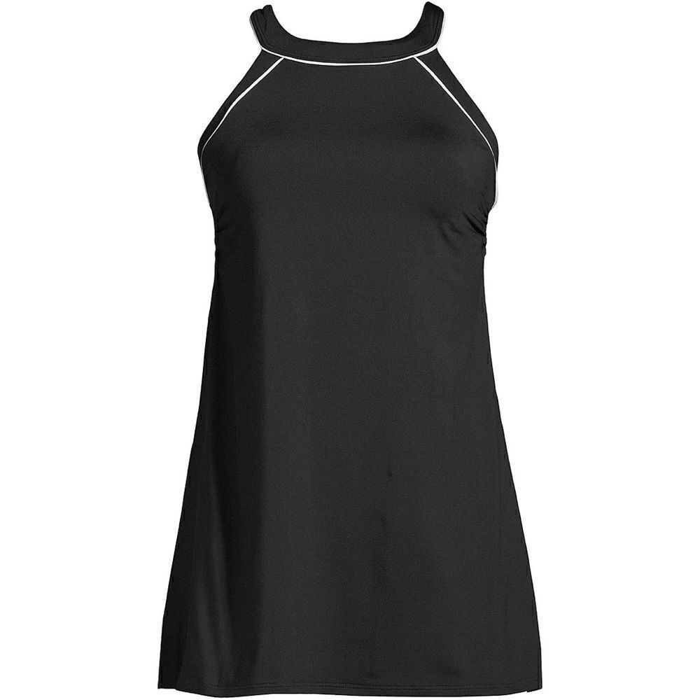 Land’s End Plus and Standard size high neck swimsuit dress one piece Black Var - Picture 2 of 9
